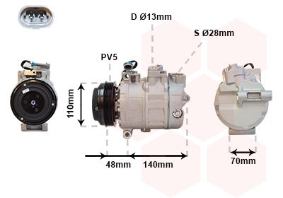 VAN WEZEL Компрессор, кондиционер 3700K356